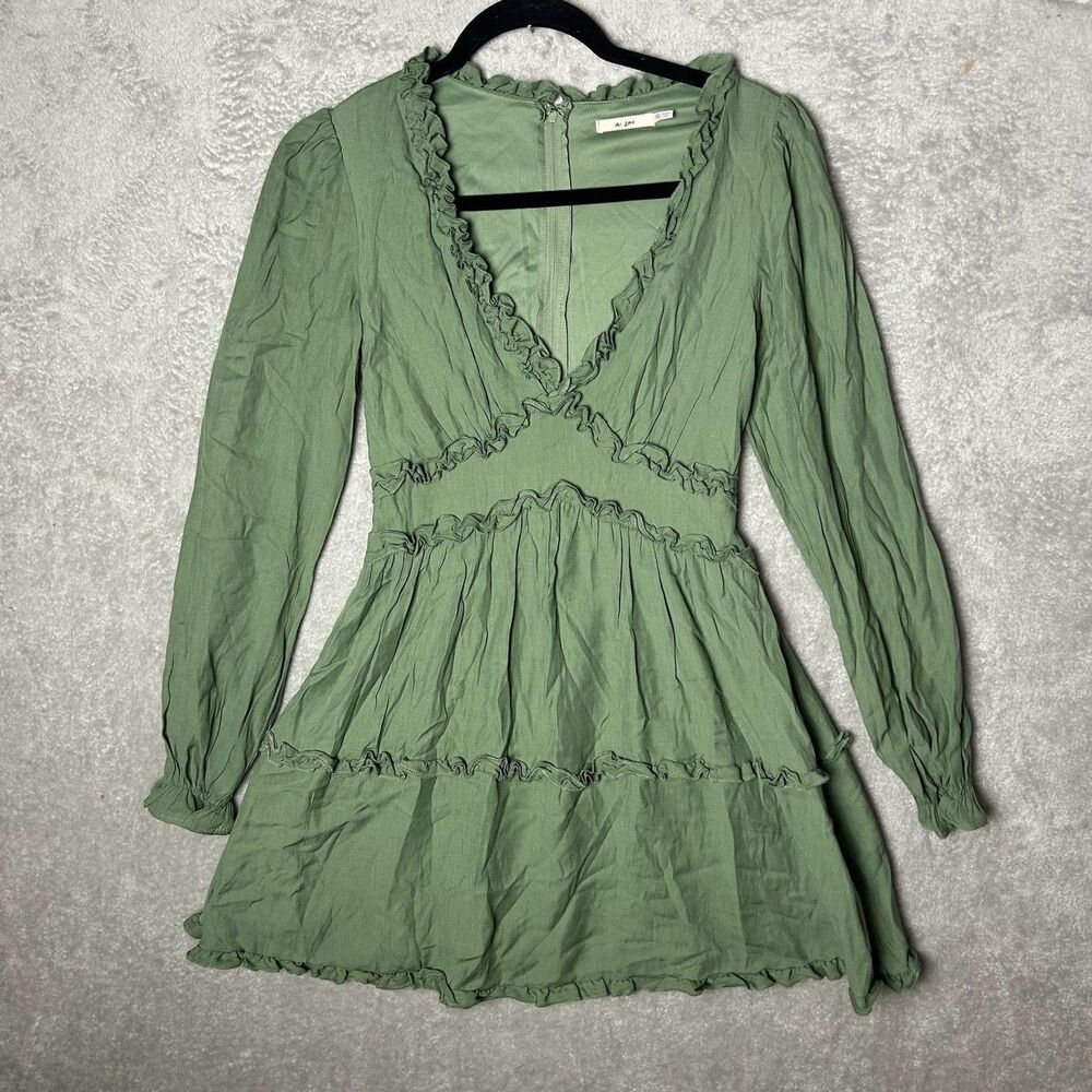 Mi Ami Francesca's Green Long Sleeve Dress Size XS Cottage Core Prairie Boho